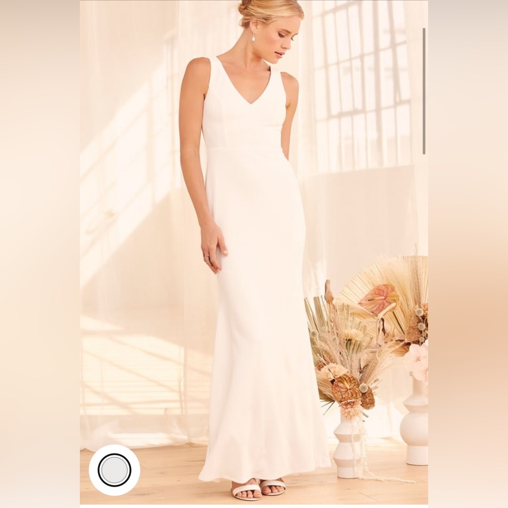 Into Your Heart White Button Back Mermaid Maxi Dress